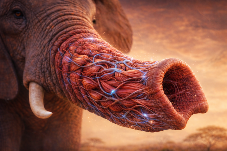Хоботът на слона има над 40 000 отделни мускула